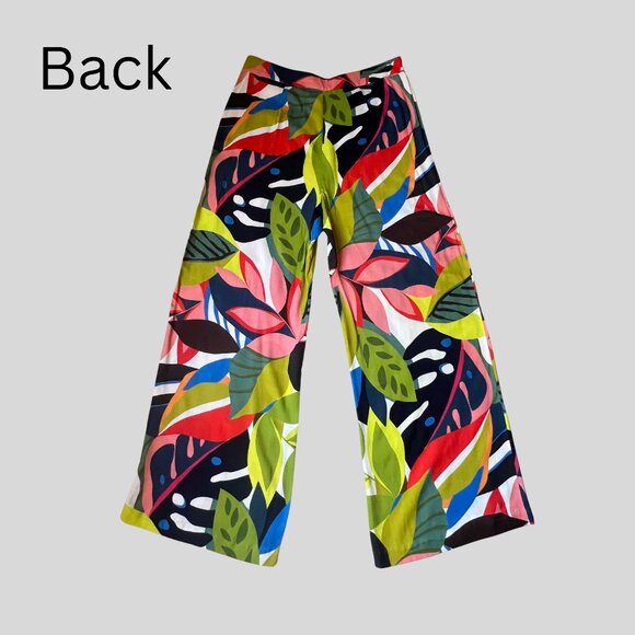 Trina Turk Long Weekend Botanical Wide Leg Pants Size 8 - Picture 4 of 8